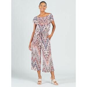 Clara Sun Woo Ruffle Off Shoulder Pocket Jumpsuit - Boho Weave NWT